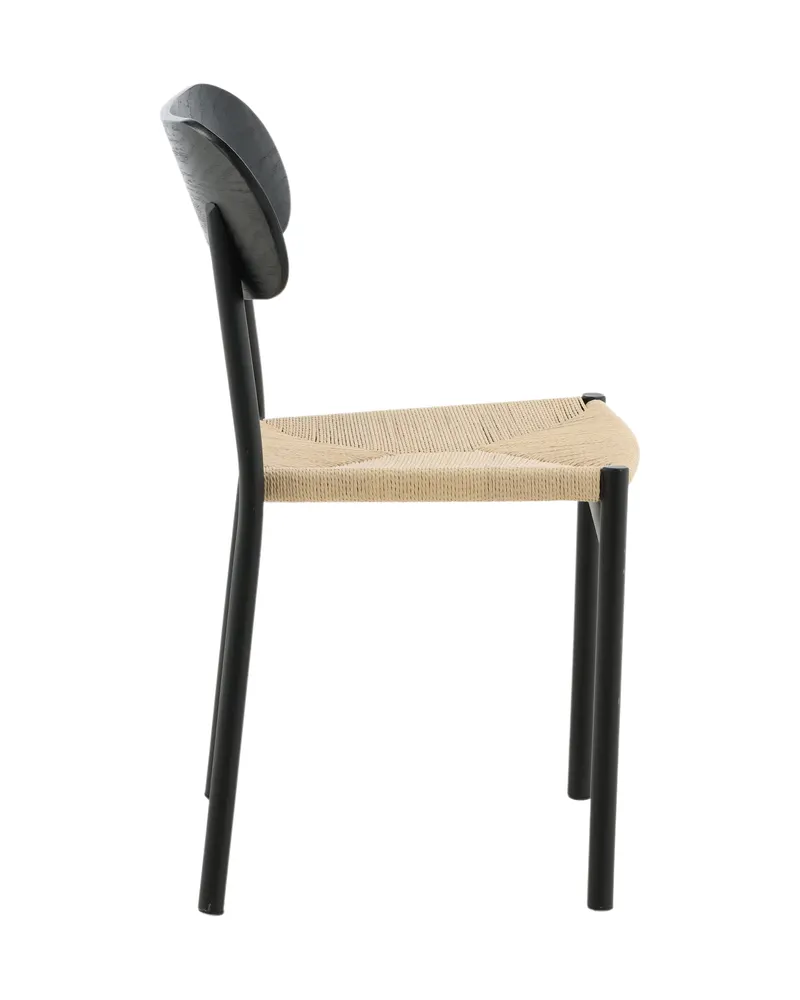 Polly stapelbarer Esszimmerstuhl in Natur, Gestell Schwarz, Rattan, Ansicht 11