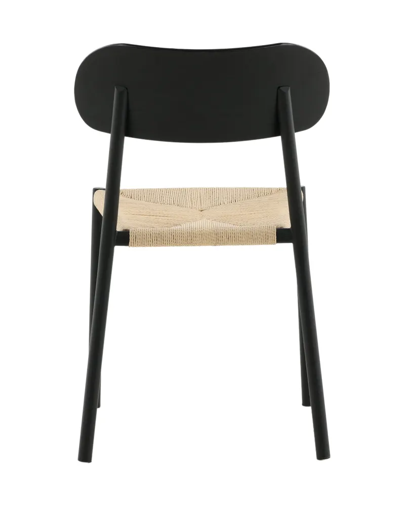 Polly stapelbarer Esszimmerstuhl in Natur, Gestell Schwarz, Rattan, Ansicht 6