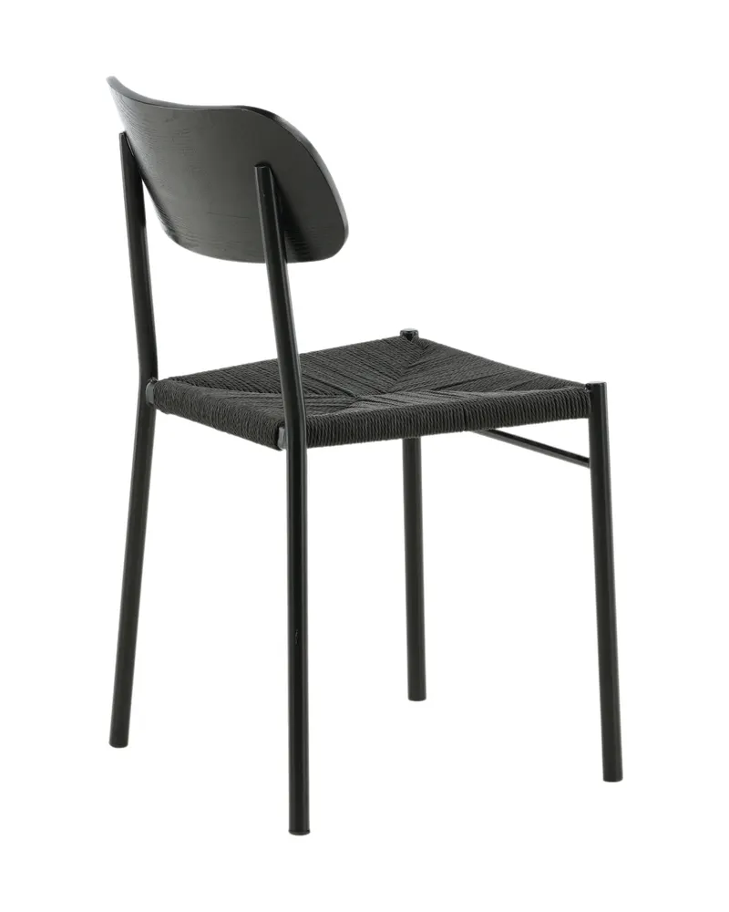 Polly stapelbarer Esszimmerstuhl in Schwarz, Rattan, Ansicht 10