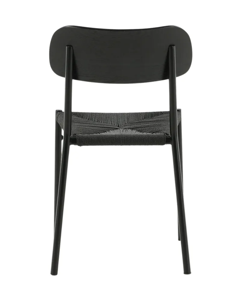 Polly stapelbarer Esszimmerstuhl in Schwarz, Rattan, Ansicht 6