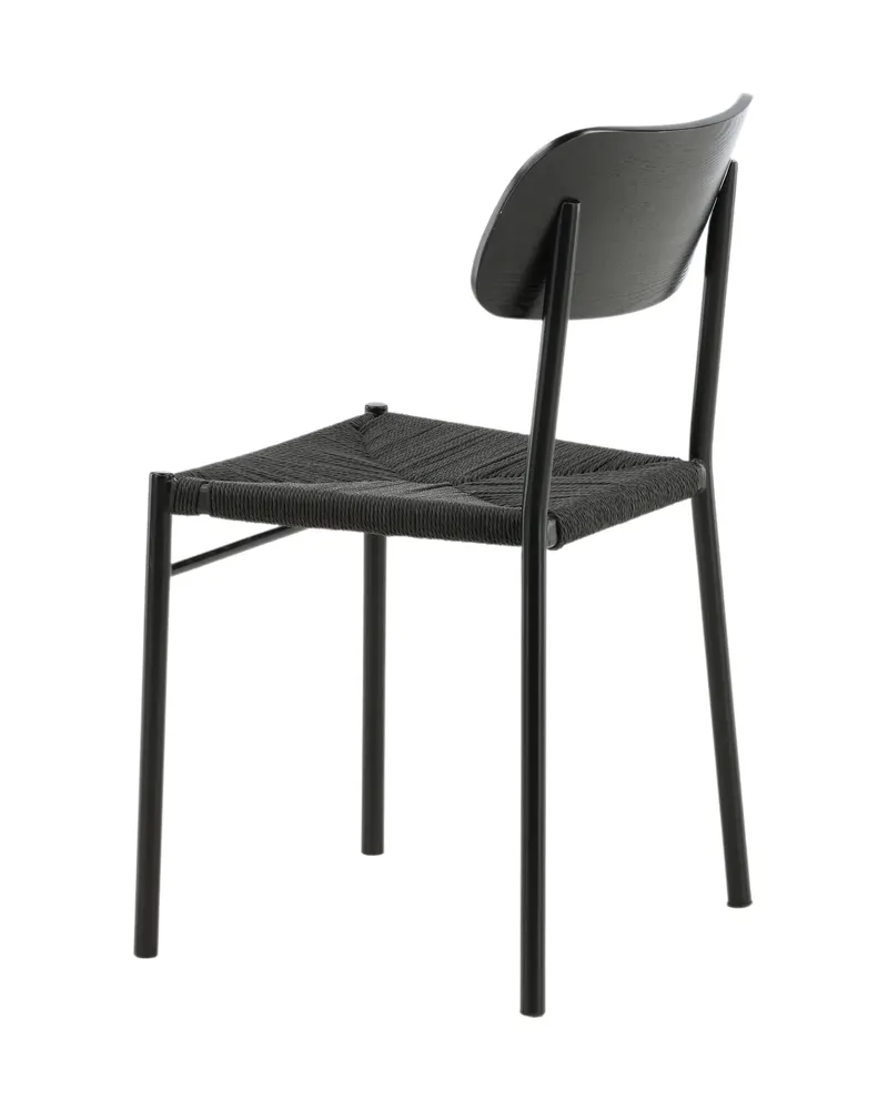 Polly stapelbarer Esszimmerstuhl in Schwarz, Rattan, Ansicht 8