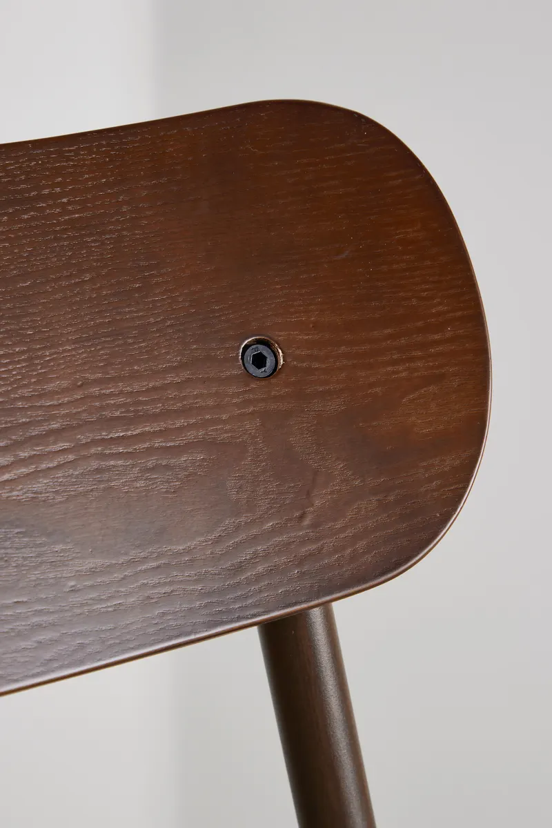Polly stapelbarer Esszimmerstuhl in Beige, Gestell Mokka, im Wohnraum, Ansicht 4