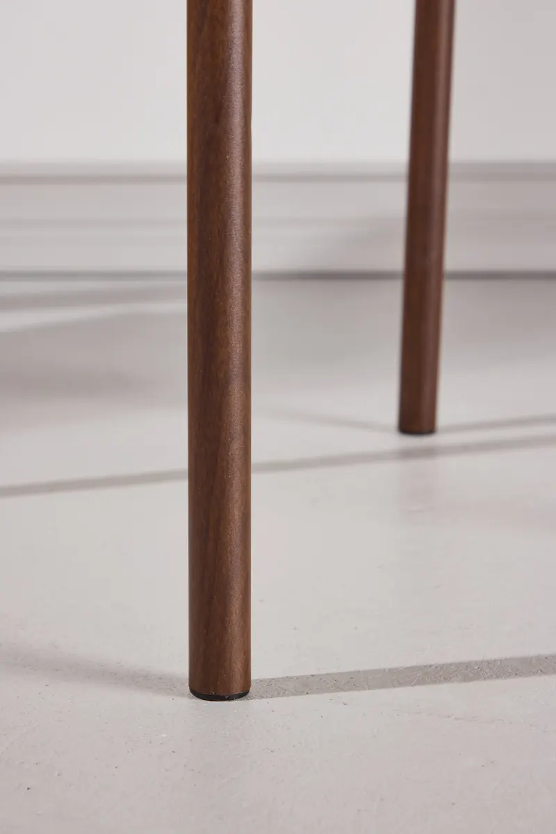 Polly stapelbarer Esszimmerstuhl in Beige, Gestell Mokka, im Wohnraum, Ansicht 5