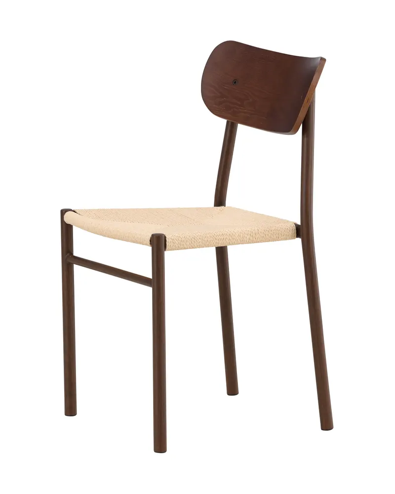 Polly stapelbarer Esszimmerstuhl in Beige, Gestell Mokka, Ansicht 7