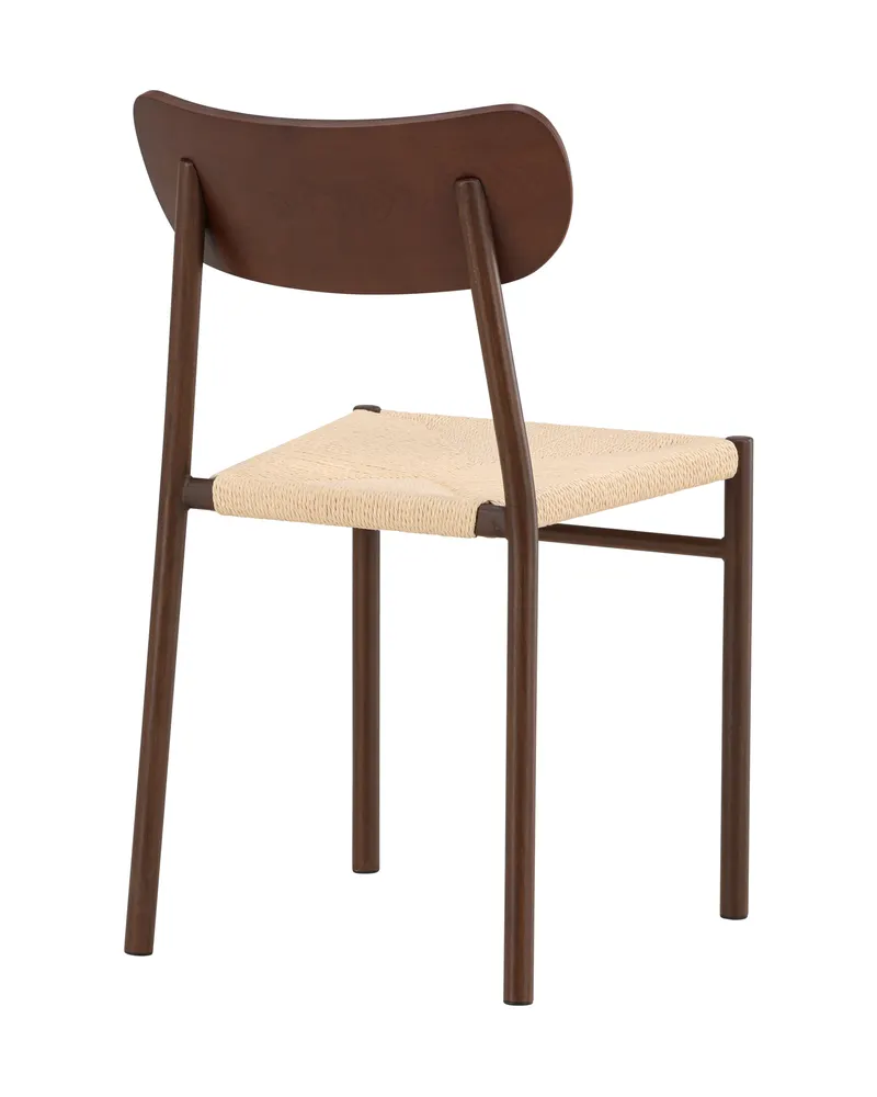 Polly stapelbarer Esszimmerstuhl in Beige, Gestell Mokka, Ansicht 9