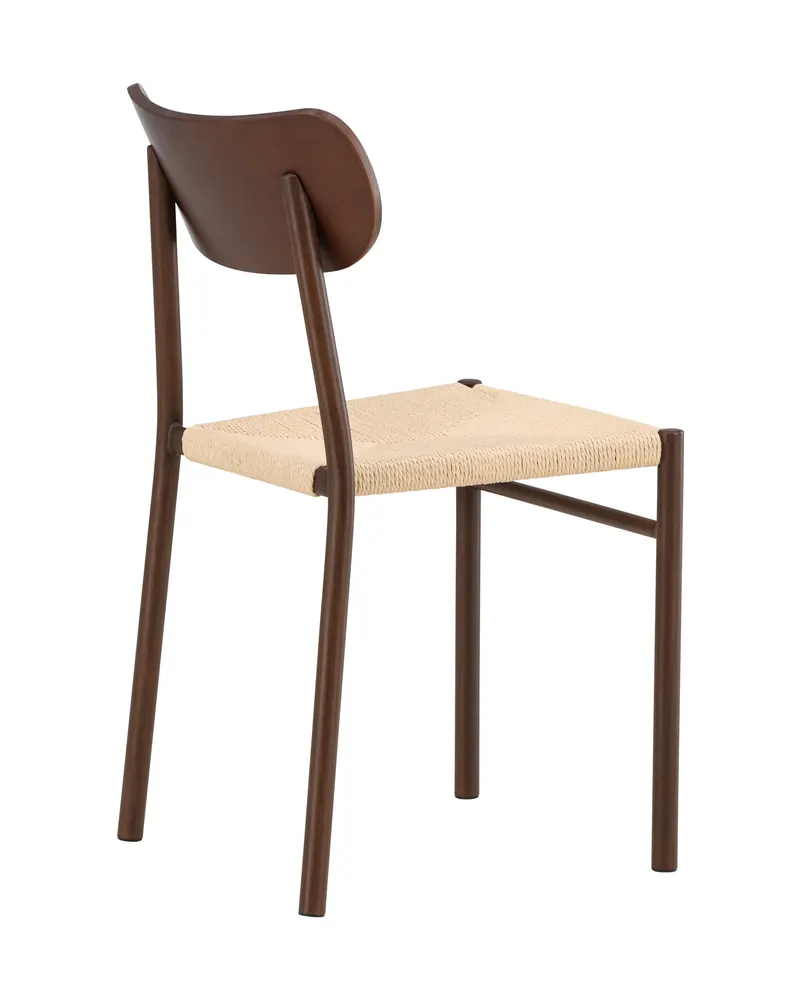 Polly stapelbarer Esszimmerstuhl in Beige, Gestell Mokka, Ansicht 10