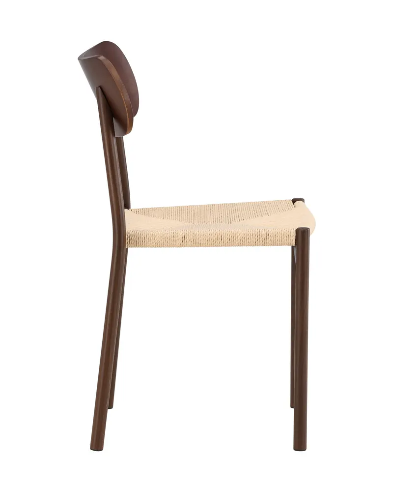 Polly stapelbarer Esszimmerstuhl in Beige, Gestell Mokka, Ansicht 11