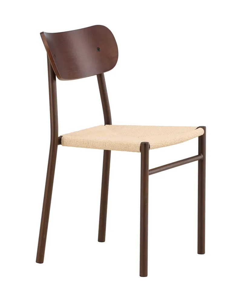 Polly stapelbarer Esszimmerstuhl in Beige, Gestell Mokka, Ansicht 12