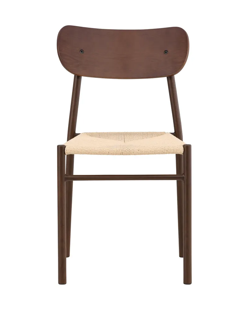Polly stapelbarer Esszimmerstuhl in Beige, Gestell Mokka, Ansicht 2