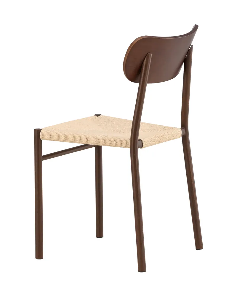 Polly stapelbarer Esszimmerstuhl in Beige, Gestell Mokka, Ansicht 5