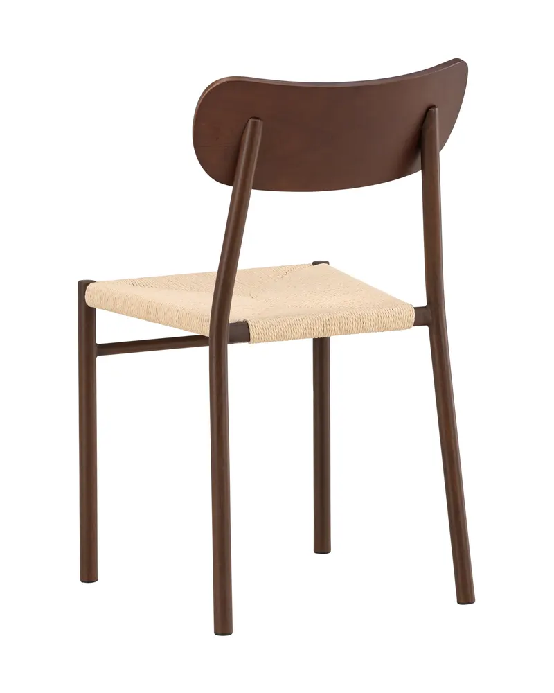Polly stapelbarer Esszimmerstuhl in Beige, Gestell Mokka, Ansicht 6
