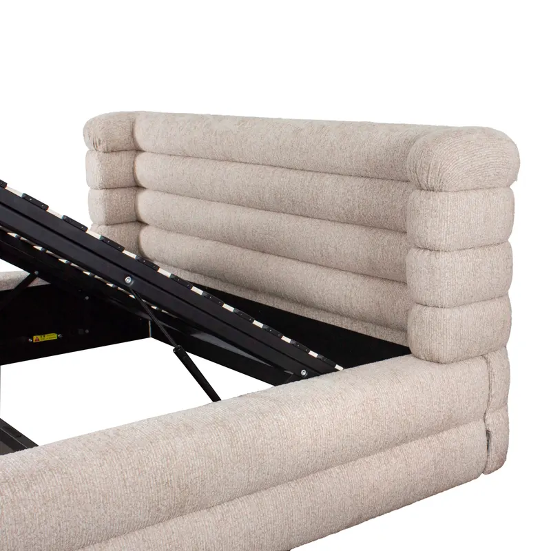 Polsterbett Obidis, Natural linear, 180 × 210 cm von Richmond Interiors, Produktansicht 5