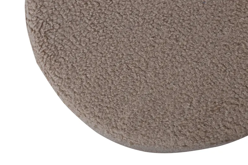 Pot runder Hocker mit Stahlbeinen in Beige, Gestell Schwarz, Polyester-Teddystoff, Ansicht 3