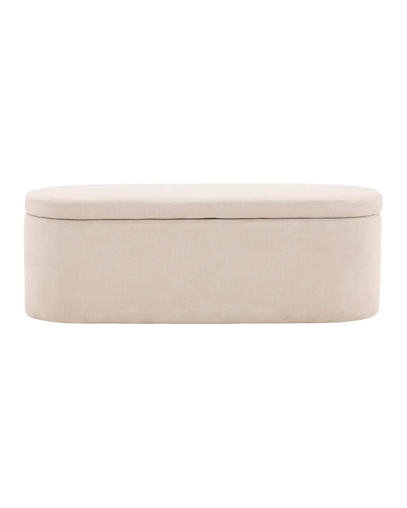 Potenza Sitzhocker mit Stauraum, oval, in Cremeweiß