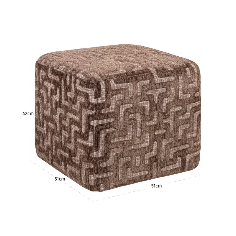 Pouf Ciela, Brown labyrinth von Richmond Interiors, Maßzeichnung 6