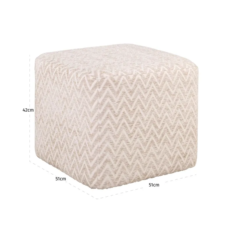Pouf Ciela, Beige chevron von Richmond Interiors, Maßzeichnung 5