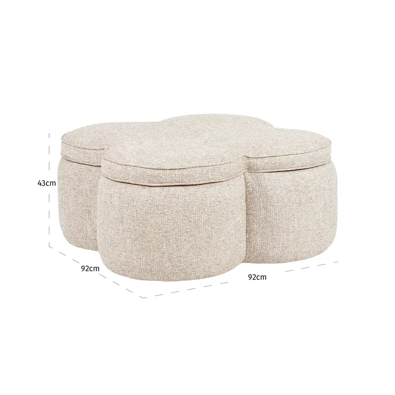 Pouf Corbeau, Sand tweed von Richmond Interiors, Maßzeichnung 6