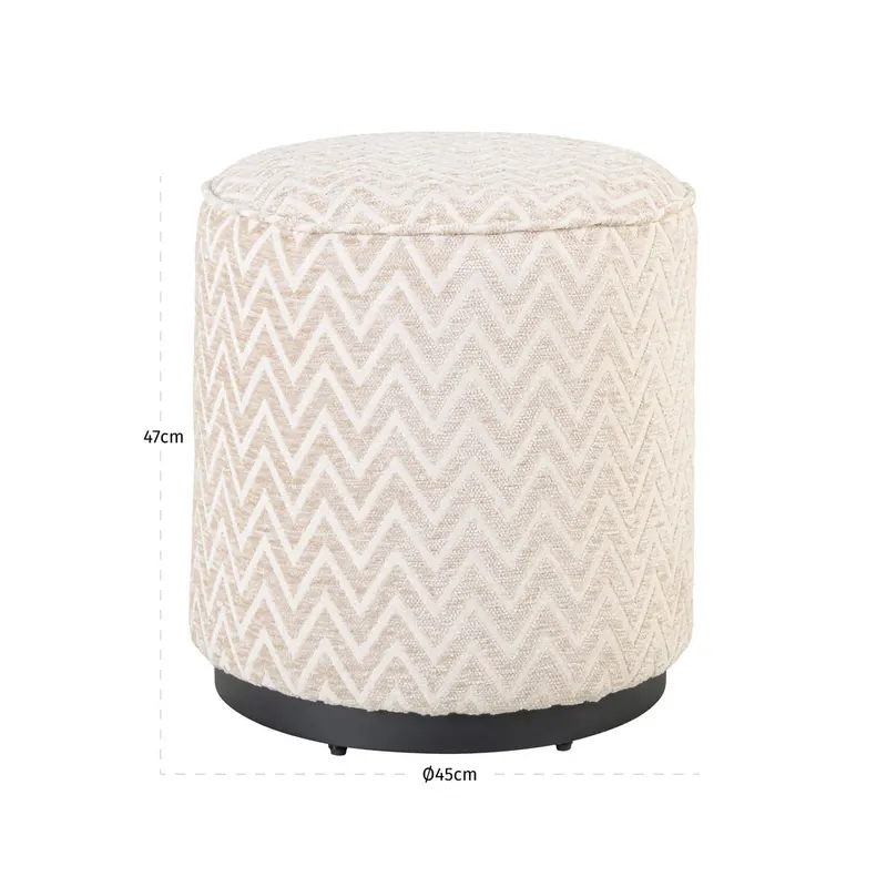 Pouf Lexie Beige Chevron von Richmond Interiors, Maßzeichnung 6