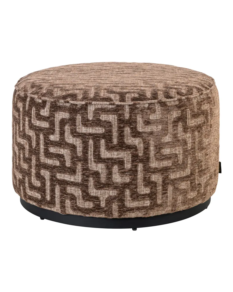 Pouf Lexie, Brown labyrinth, 70Ø cm von Richmond Interiors