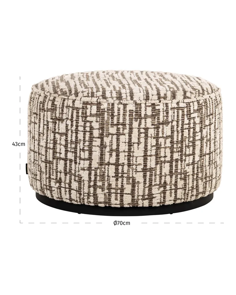 Pouf Lexie, Creme, 70Ø cm von Richmond Interiors, Produktansicht 4