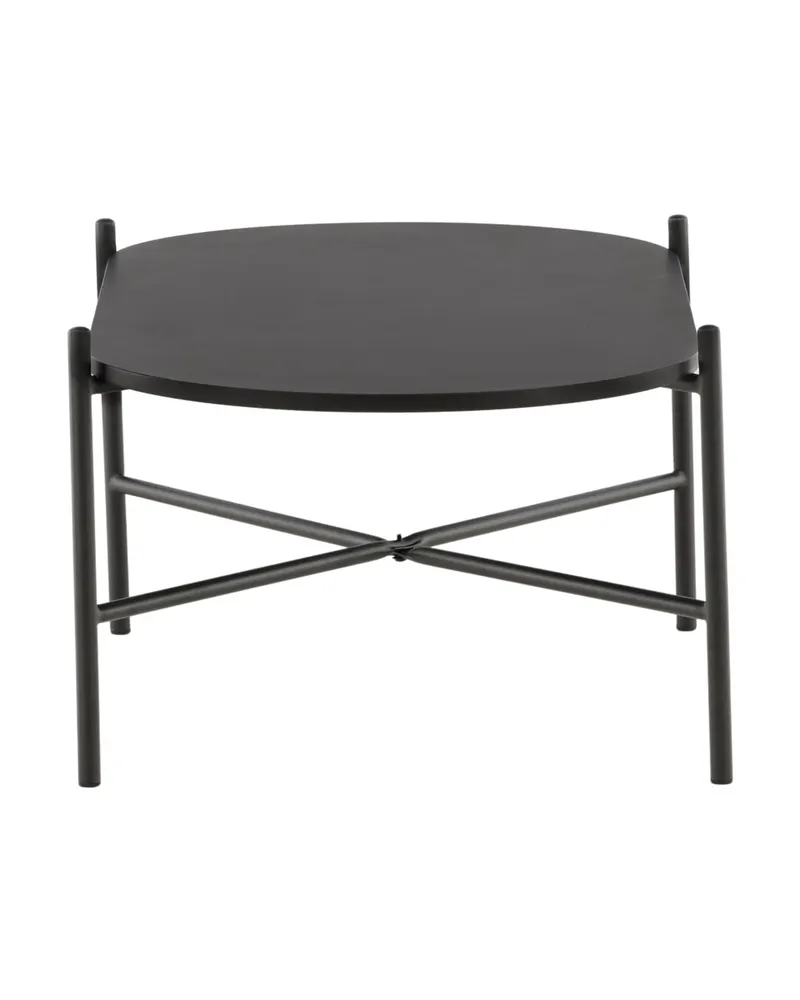 Pueblo ovaler Couchtisch mit schlankem Stahlgestell in Schwarz, Ansicht 7