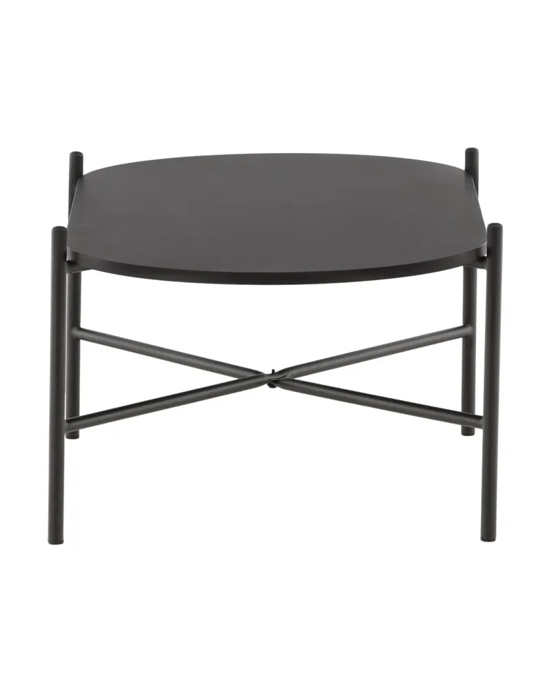 Pueblo ovaler Couchtisch mit schlankem Stahlgestell in Schwarz, Ansicht 4