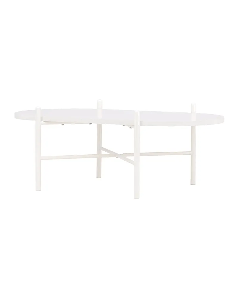 Pueblo ovaler Couchtisch mit schlankem Stahlgestell in Beige, Ansicht 1