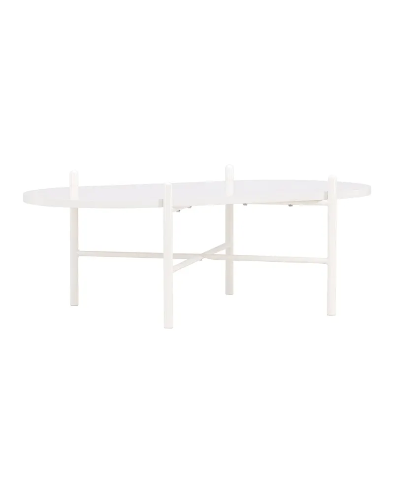 Pueblo ovaler Couchtisch mit schlankem Stahlgestell in Beige, Ansicht 8