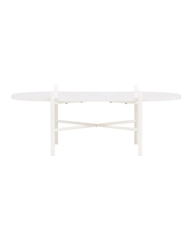 Pueblo ovaler Couchtisch mit schlankem Stahlgestell in Beige, Ansicht 9