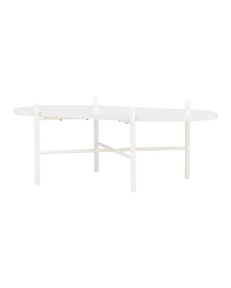 Pueblo ovaler Couchtisch mit schlankem Stahlgestell in Beige, Ansicht 10