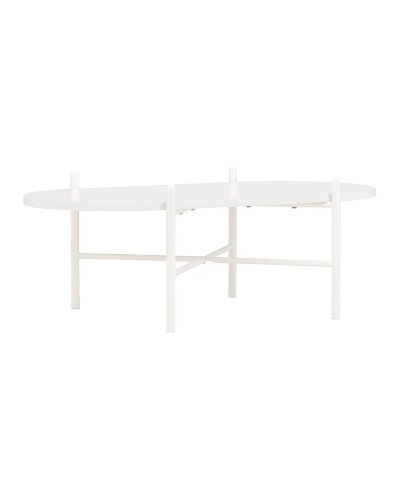 Pueblo ovaler Couchtisch mit schlankem Stahlgestell in Beige, Ansicht 12
