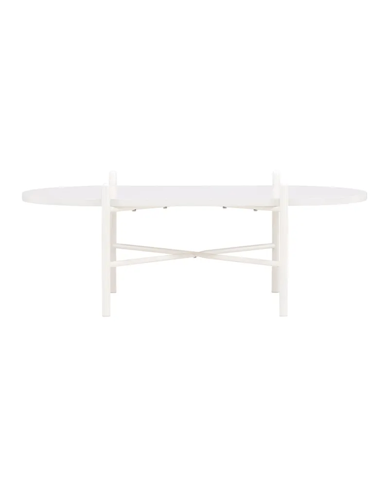 Pueblo ovaler Couchtisch mit schlankem Stahlgestell in Beige, Ansicht 2