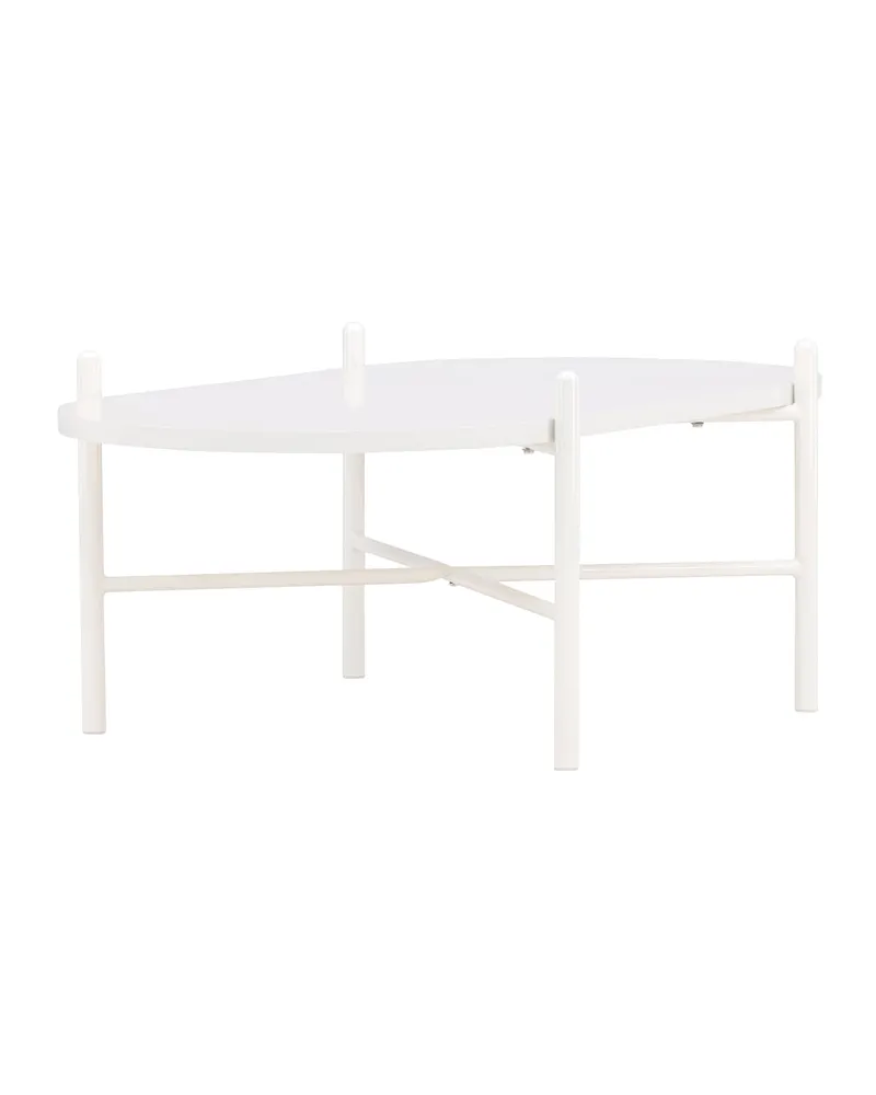 Pueblo ovaler Couchtisch mit schlankem Stahlgestell in Beige, Ansicht 3