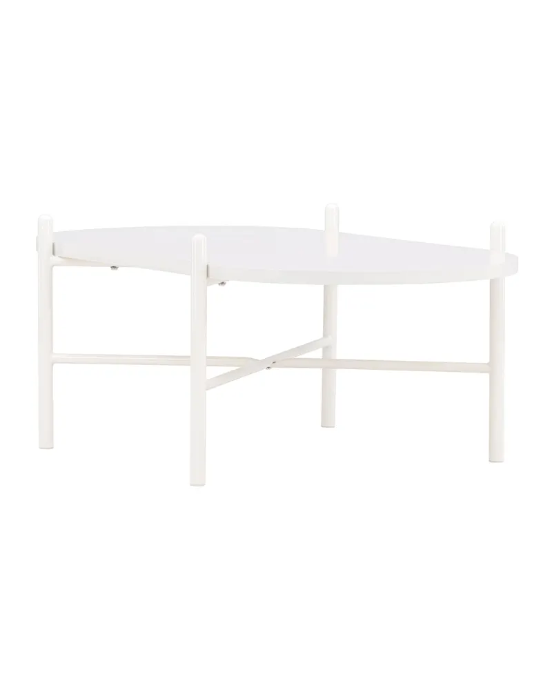 Pueblo ovaler Couchtisch mit schlankem Stahlgestell in Beige, Ansicht 5