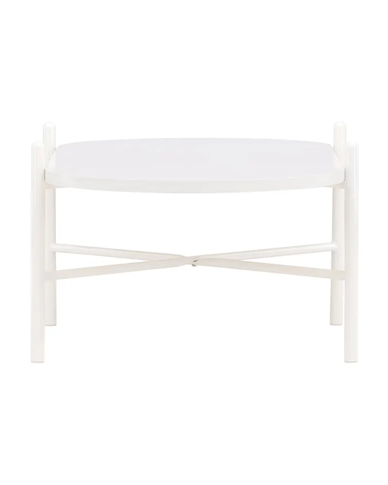 Pueblo ovaler Couchtisch mit schlankem Stahlgestell in Beige, Ansicht 6