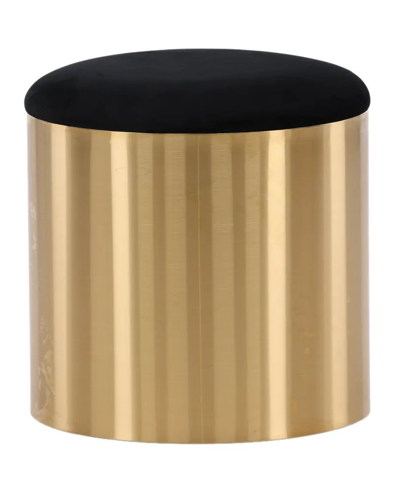 Puff zylinderförmiger Hocker mit Samtsitz und Metallsockel, Ansicht 11
