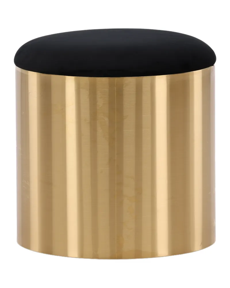 Puff zylinderförmiger Hocker mit Samtsitz und Metallsockel, Ansicht 12