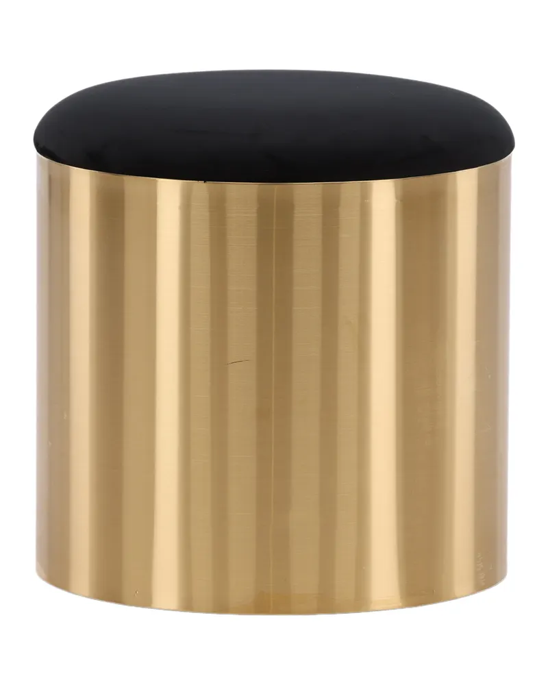 Puff zylinderförmiger Hocker mit Samtsitz und Metallsockel, Ansicht 4