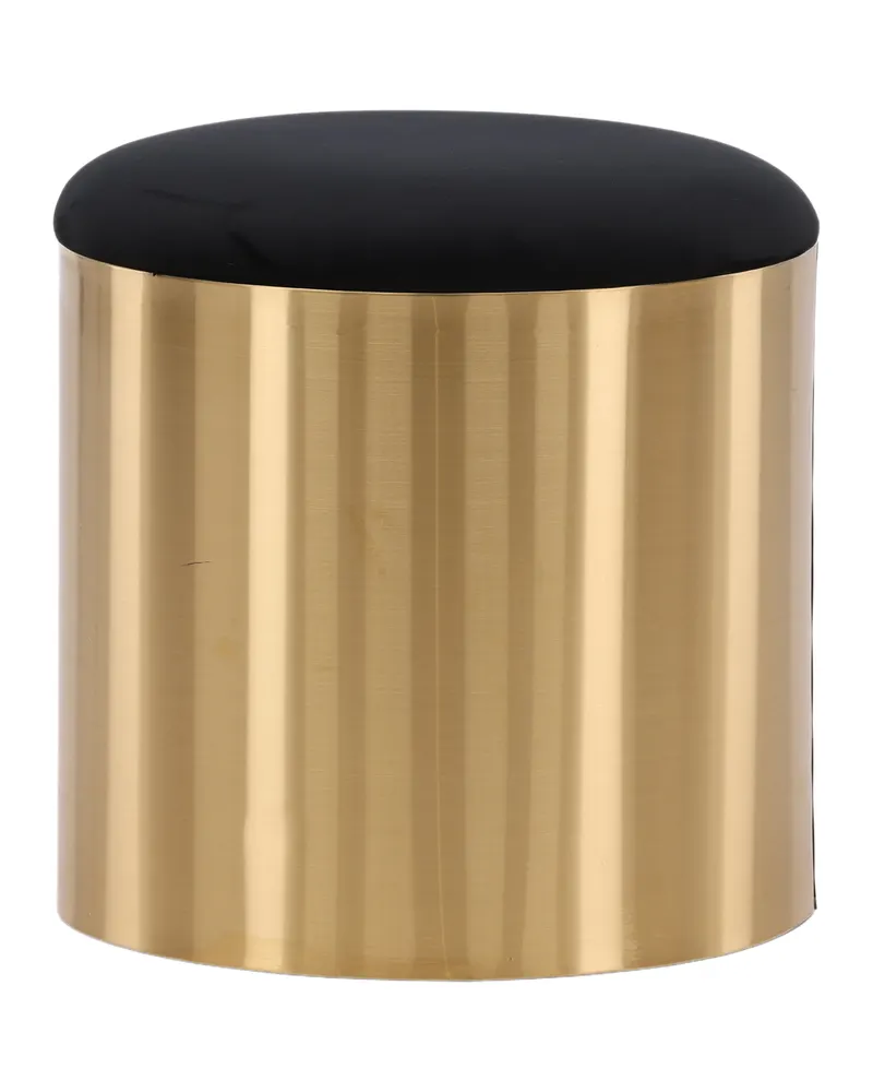 Puff zylinderförmiger Hocker mit Samtsitz und Metallsockel, Ansicht 5