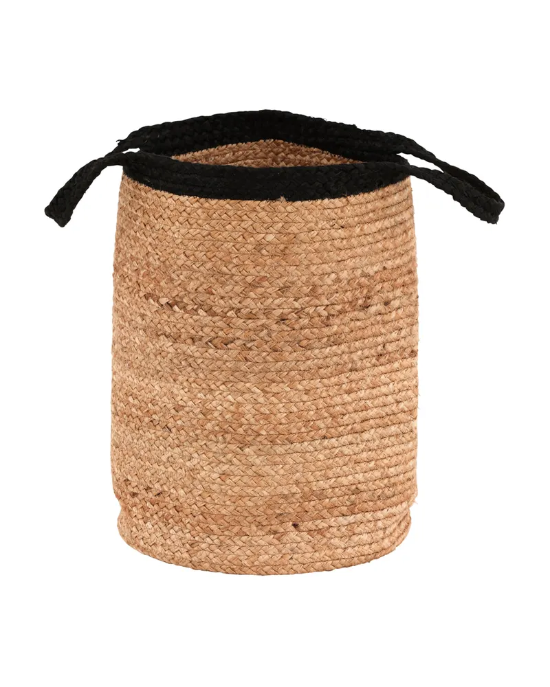 Pune hoher Aufbewahrungskorb aus Jute mit schwarzem Rand, Ansicht 8