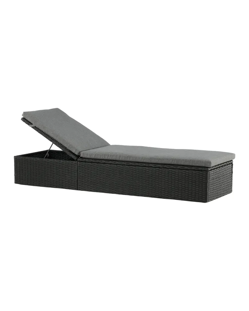 Quad flache Sonnenliege aus Polyrattan mit Auflage, Ansicht 14