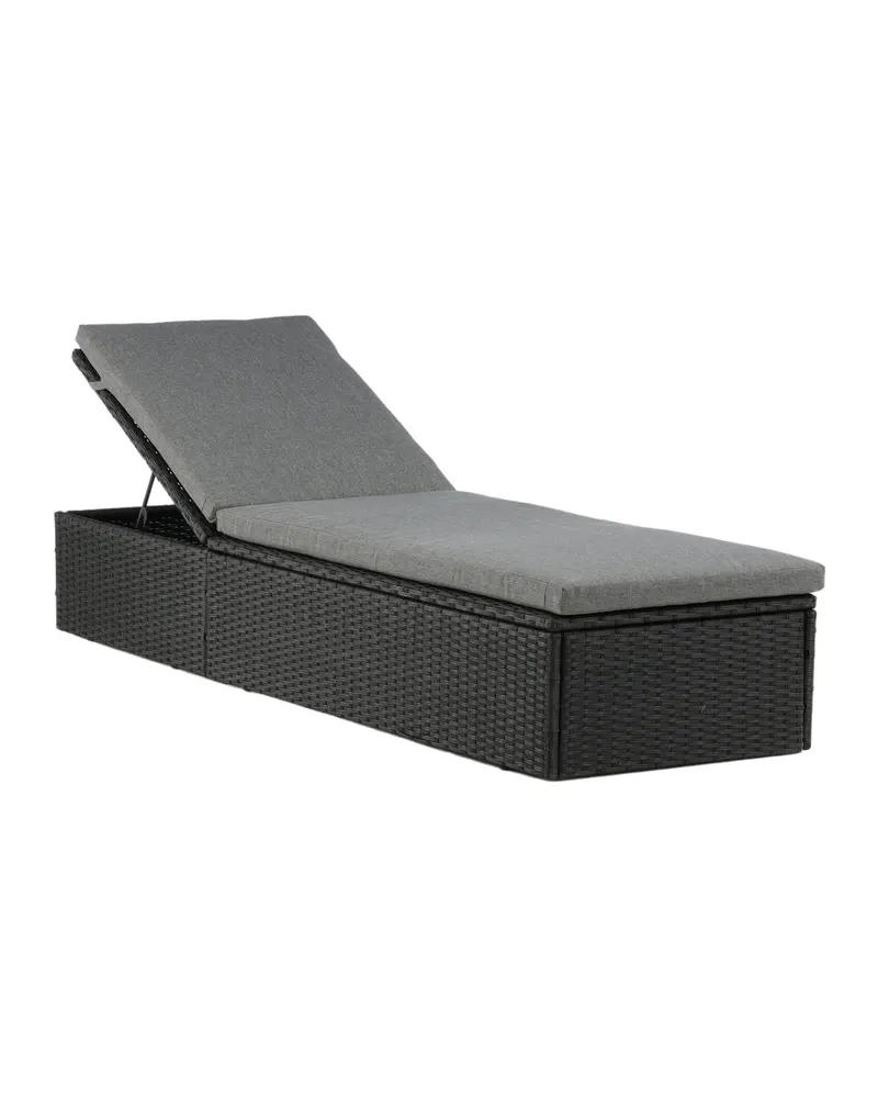 Quad flache Sonnenliege aus Polyrattan mit Auflage, Ansicht 15