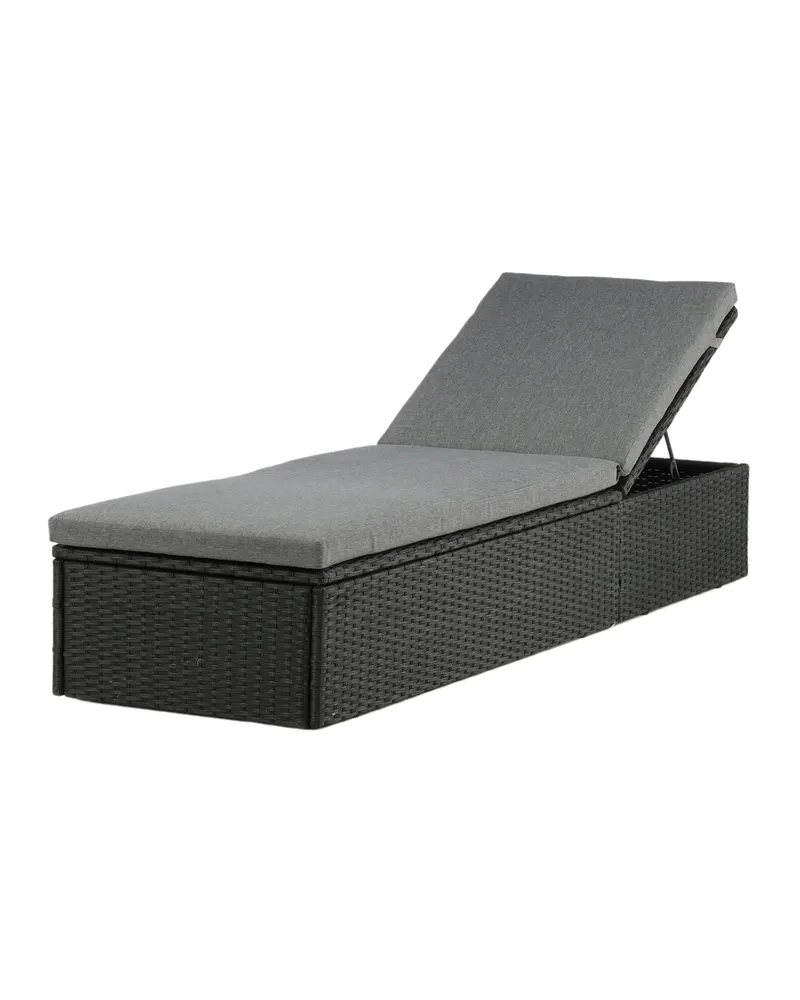 Quad flache Sonnenliege aus Polyrattan mit Auflage, Ansicht 17