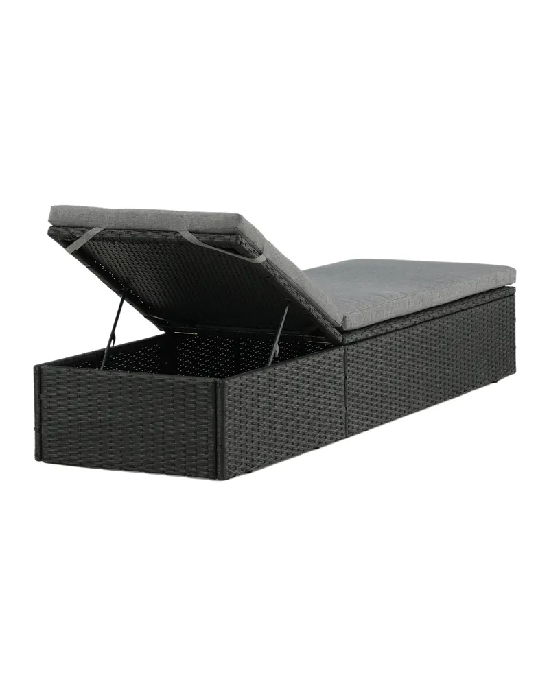 Quad flache Sonnenliege aus Polyrattan mit Auflage, Ansicht 23