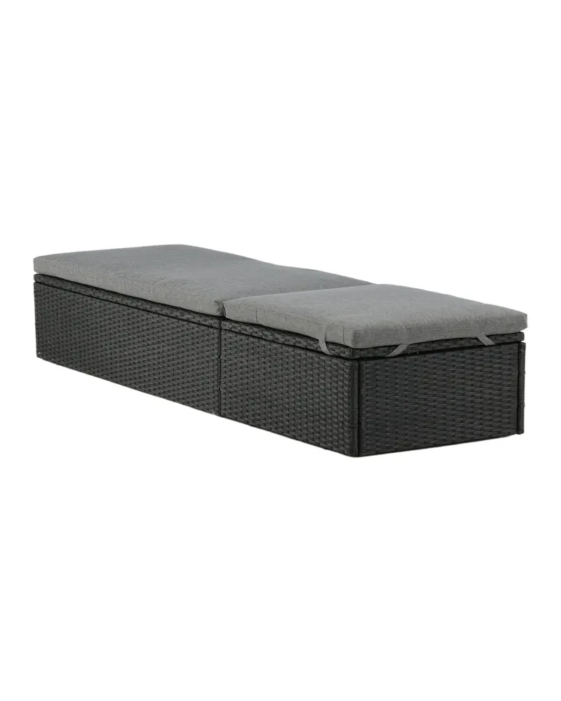 Quad flache Sonnenliege aus Polyrattan mit Auflage, Ansicht 9
