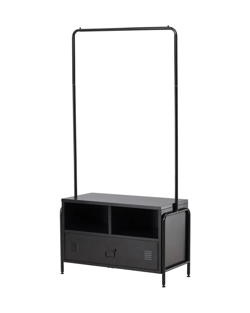 Quito Garderobe mit Kleiderstange, Fächern und Schublade, Ansicht 2