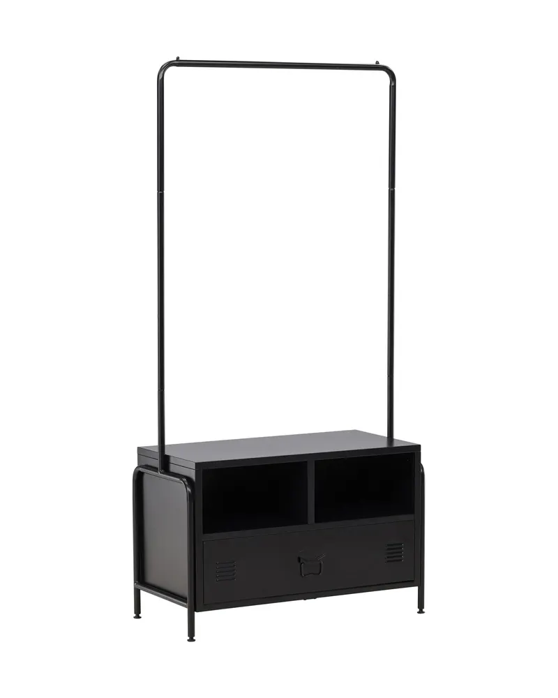 Quito Garderobe mit Kleiderstange, Fächern und Schublade, Ansicht 3