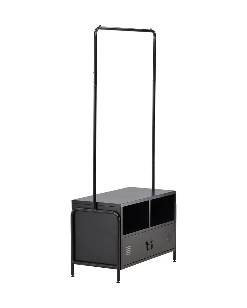 Quito Garderobe mit Kleiderstange, Fächern und Schublade, Ansicht 5