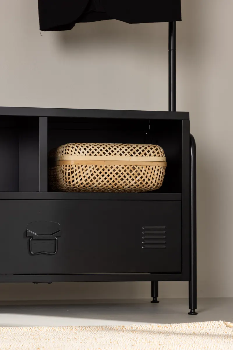 Quito Garderobe mit Kleiderstange, Fächern und Schublade, im Wohnraum, Ansicht 2