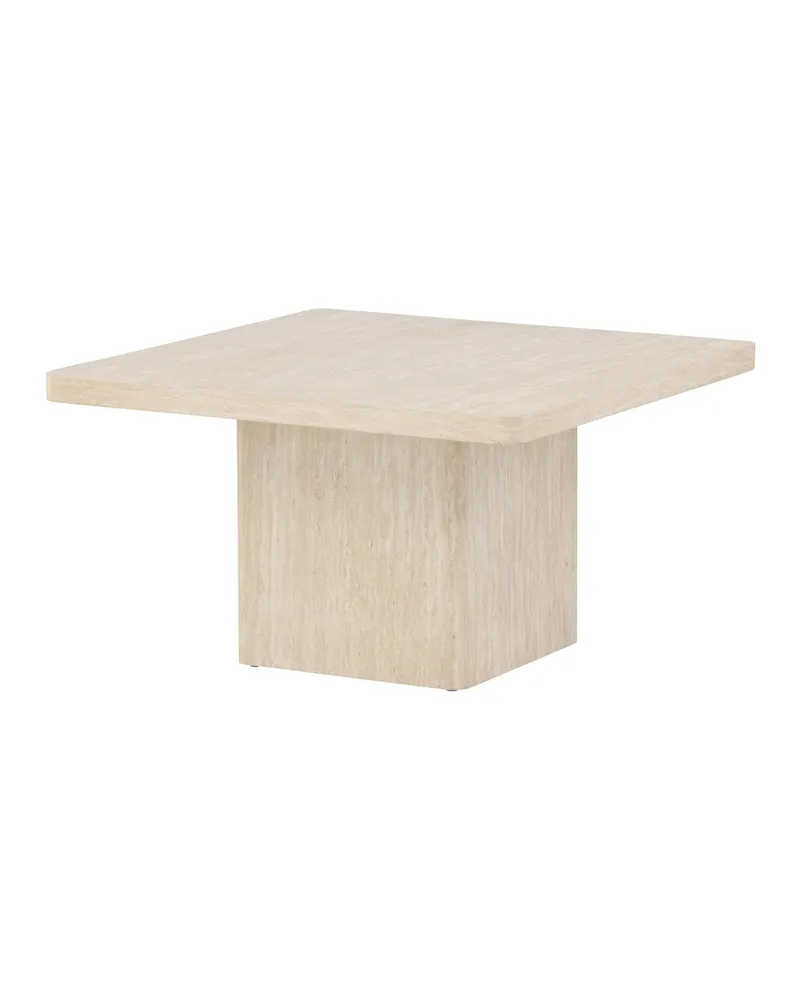 Qvart quadratischer Couchtisch auf Sockelfuß in 80 × 80 cm, Ansicht 1